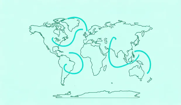 Abstract global project support map